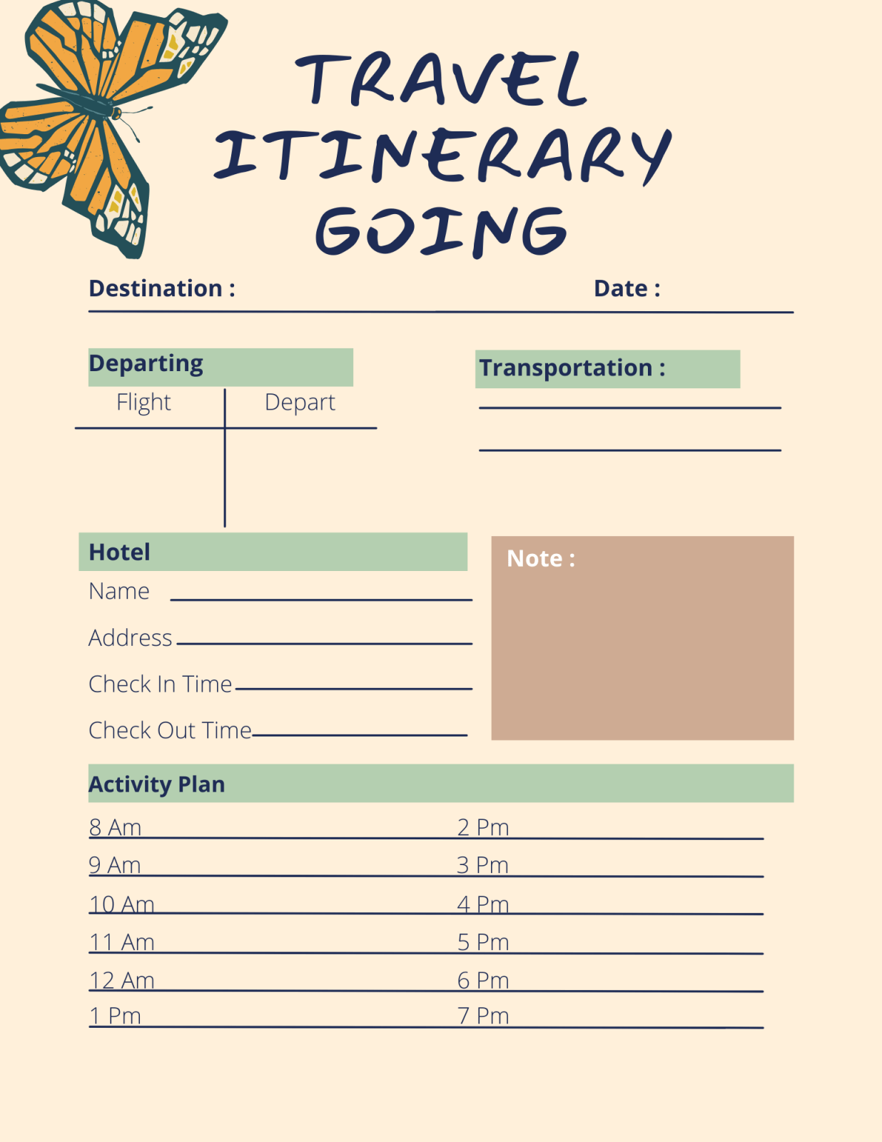 Travel Time Journal and Itinerary for 5 trips: Digital Printable Edition - Death World LLC -