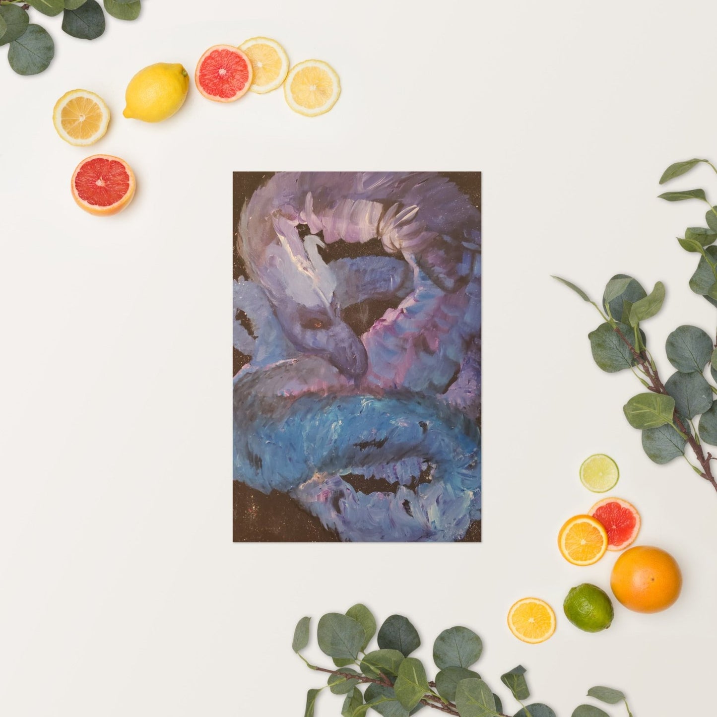 Curling Cosmic Dragon Poster - Death World LLC - 12″×18″