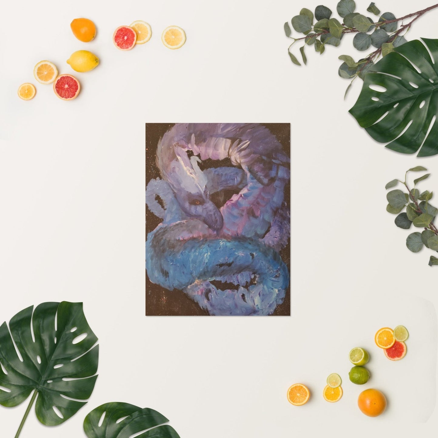Curling Cosmic Dragon Poster - Death World LLC - 18″×24″