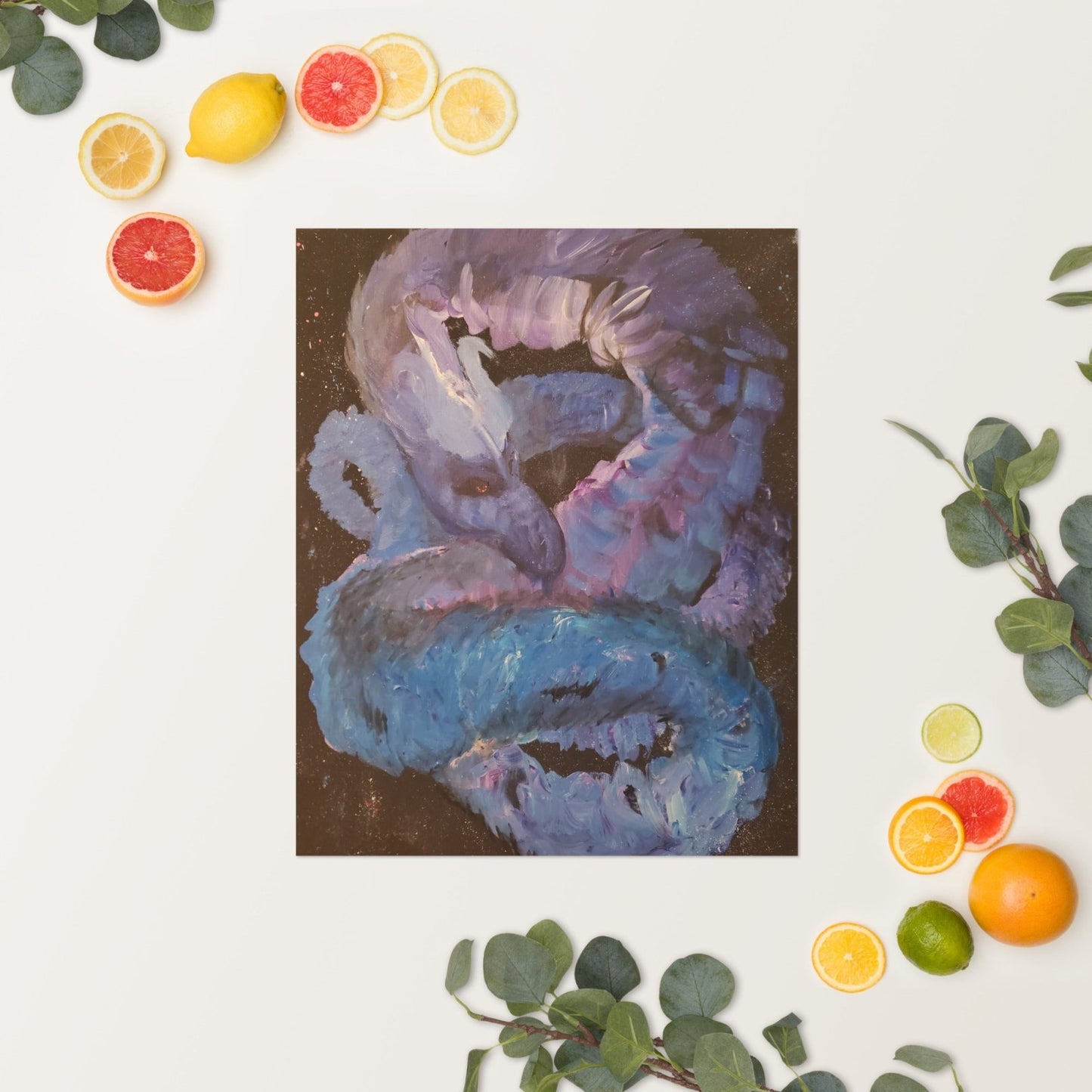 Curling Cosmic Dragon Poster - Death World LLC - 16″×20″