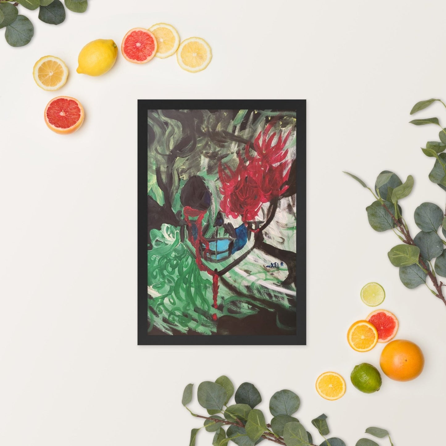 Decay Exists As An Extant Form of Life Skull Framed poster - Death World LLC - Black
