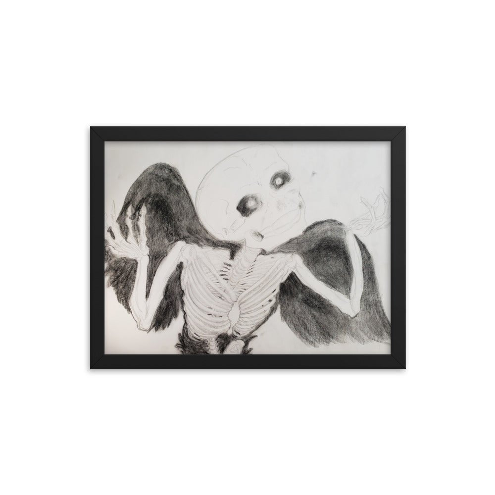 Goth Winged Skeleton poster - Death World LLC - 12″×16″