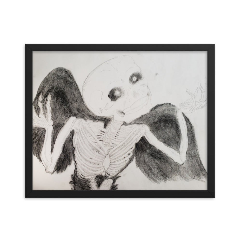Goth Winged Skeleton poster - Death World LLC - 16″×20″