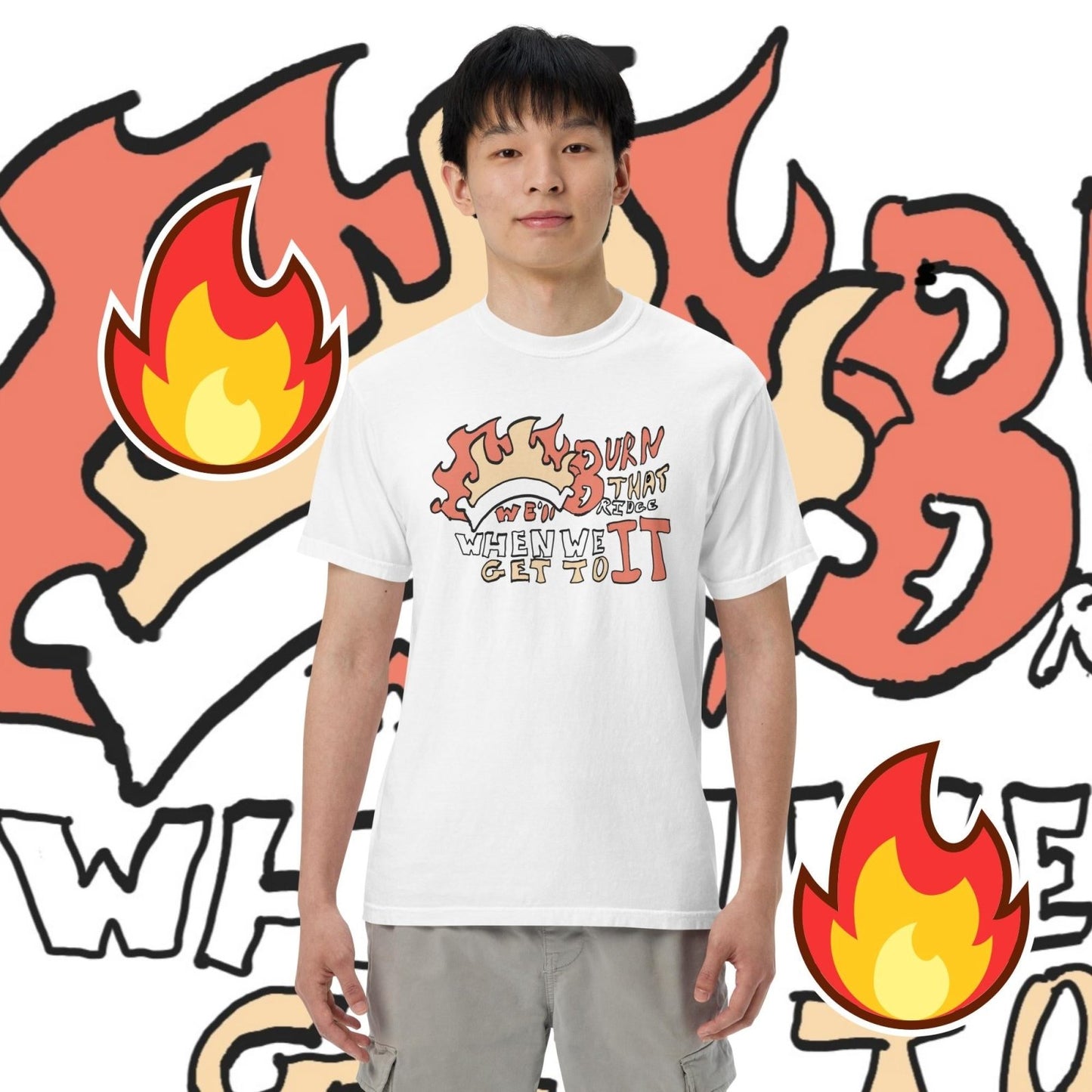 Men’s garment-dyed heavyweight t-shirt - Death World LLC - White