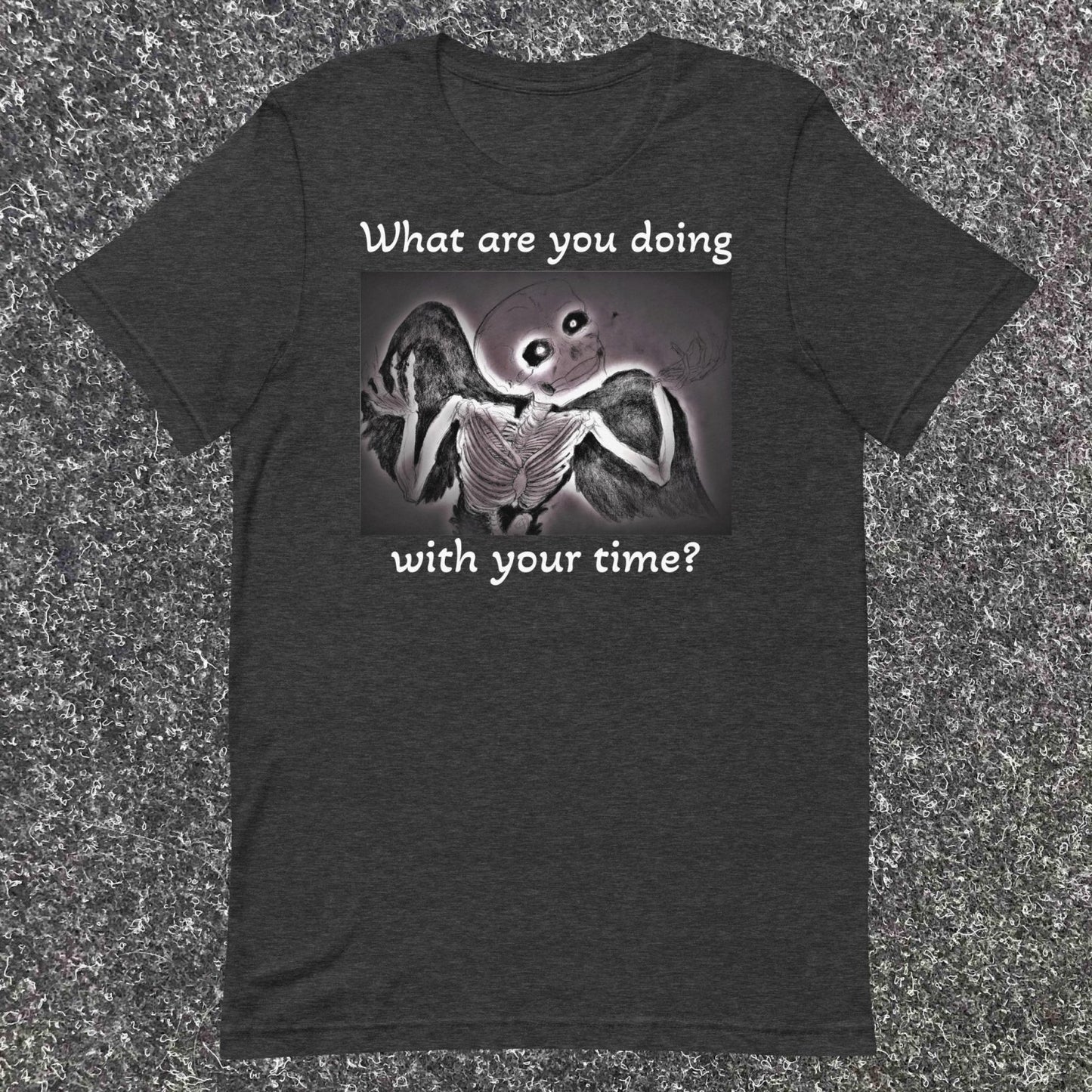 Motivational alt t-shirt Angel of Death questioning your life choices tee for men women enby - Death World LLC - Dark Grey Heather