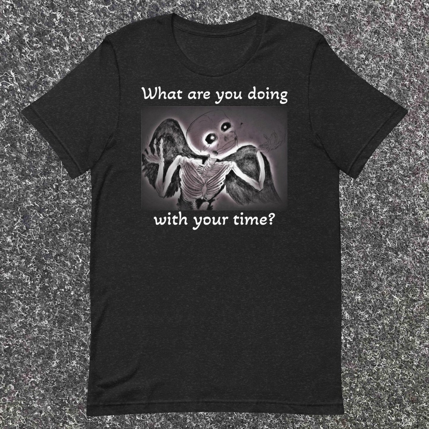 Motivational alt t-shirt Angel of Death questioning your life choices tee for men women enby - Death World LLC - Black Heather