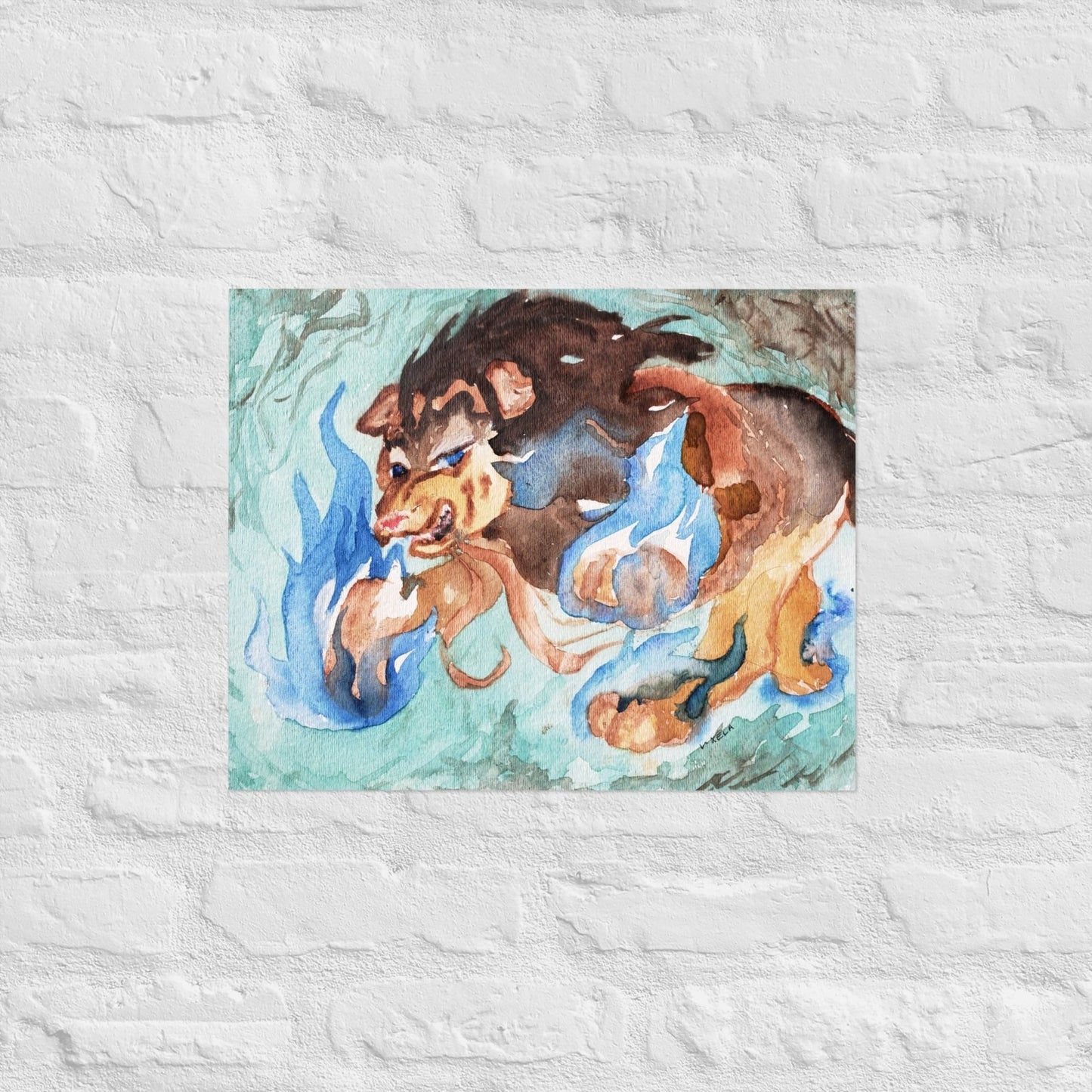 Protective Temple Dog Poster - Death World LLC - 16″×20″