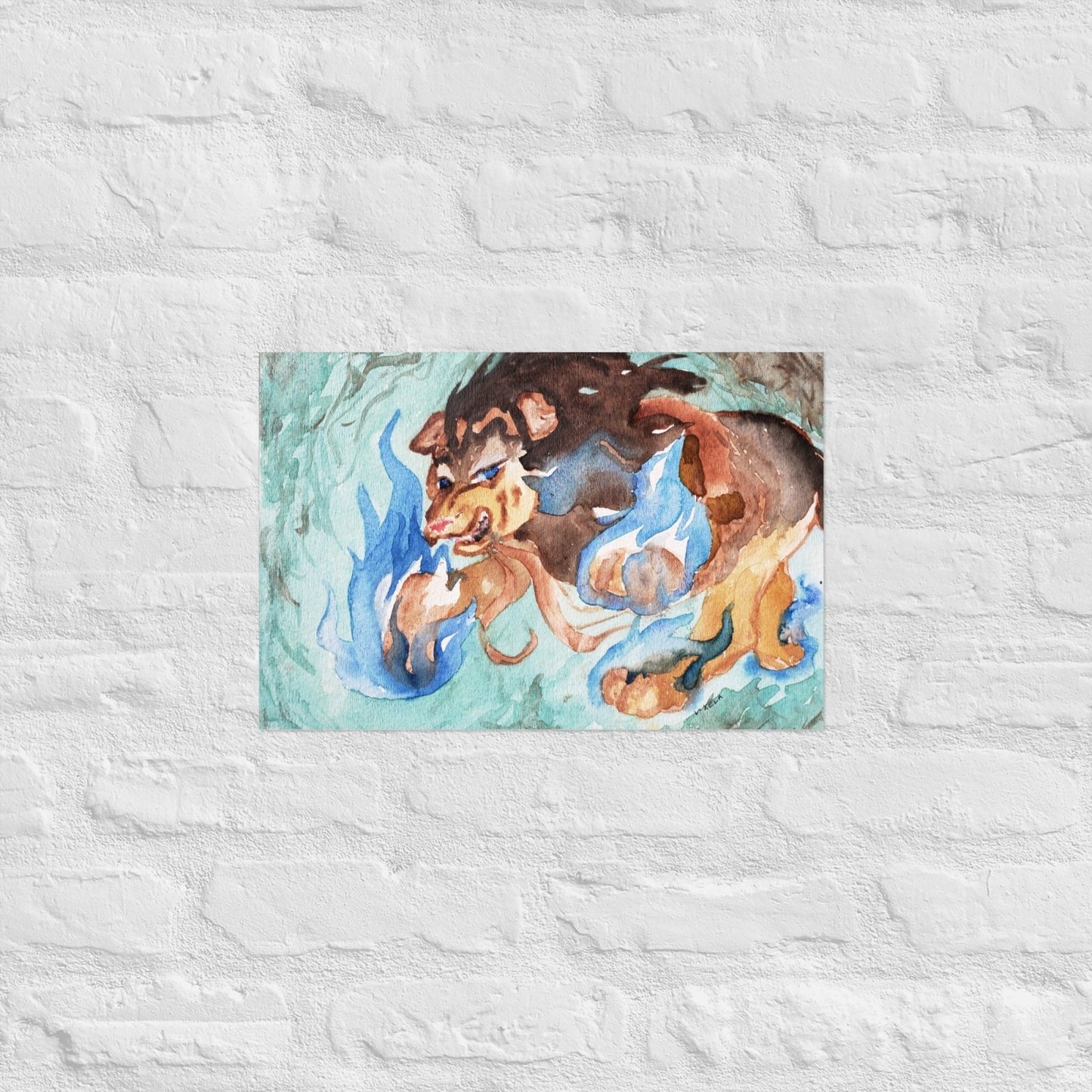 Protective Temple Dog Poster - Death World LLC - 12″×18″