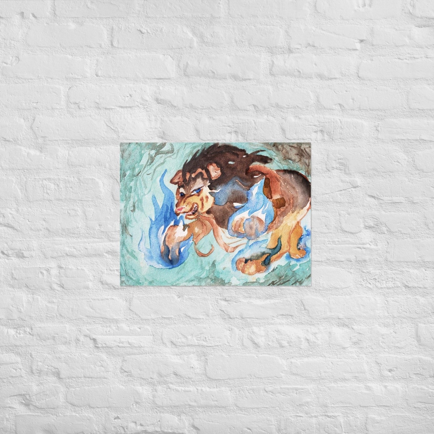Protective Temple Dog Poster - Death World LLC - 18″×24″