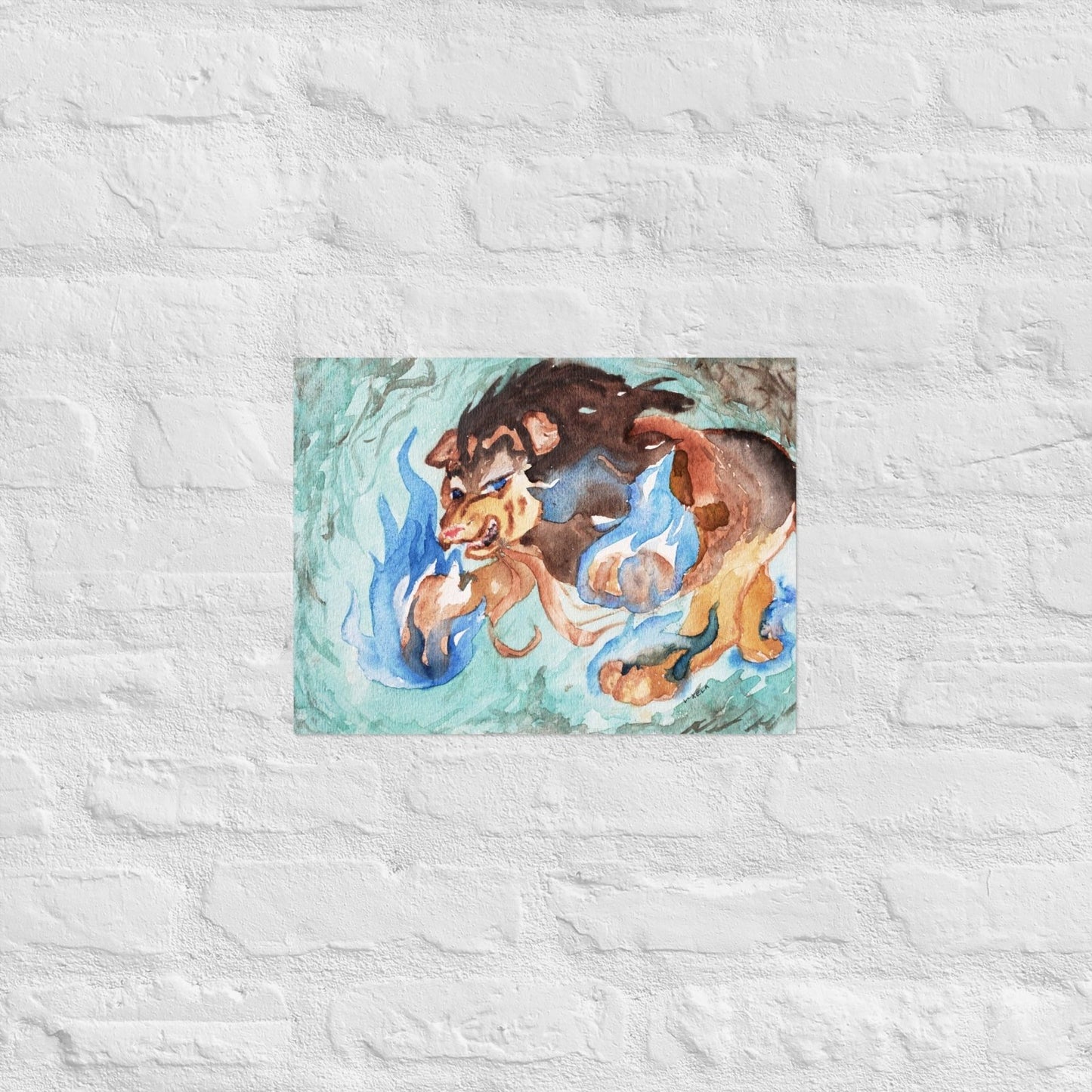Protective Temple Dog Poster - Death World LLC - 12″×16″