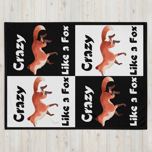 Crazy Like a Fox Throw Blanket - Death World LLC - 60″×80″