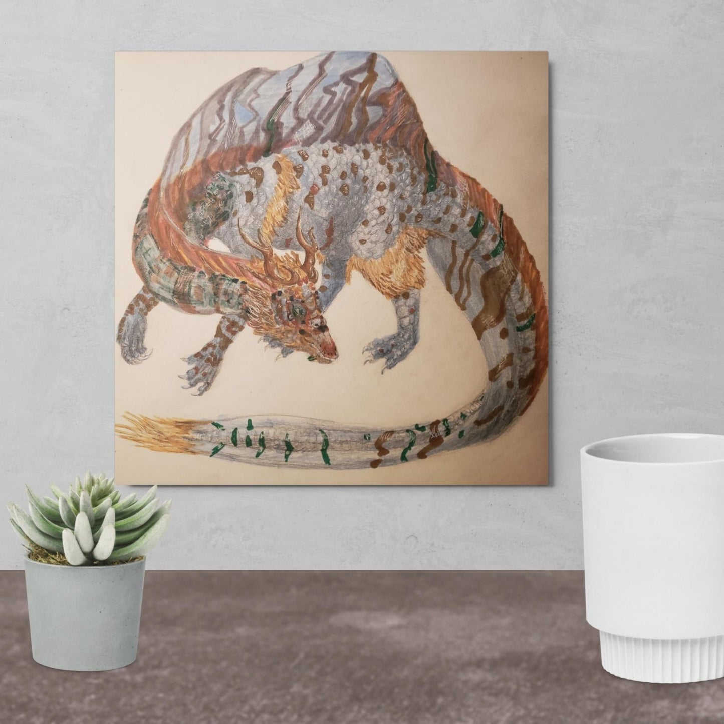 Eastern Spinosaur Dragon Metal prints - Death World LLC - 