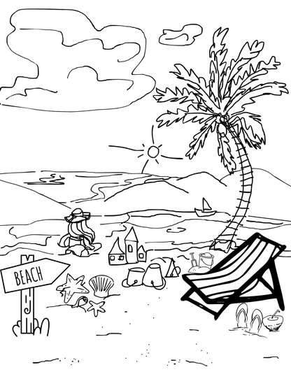 Summer Vibe Coloring Book Printable Edition - Death World LLC -