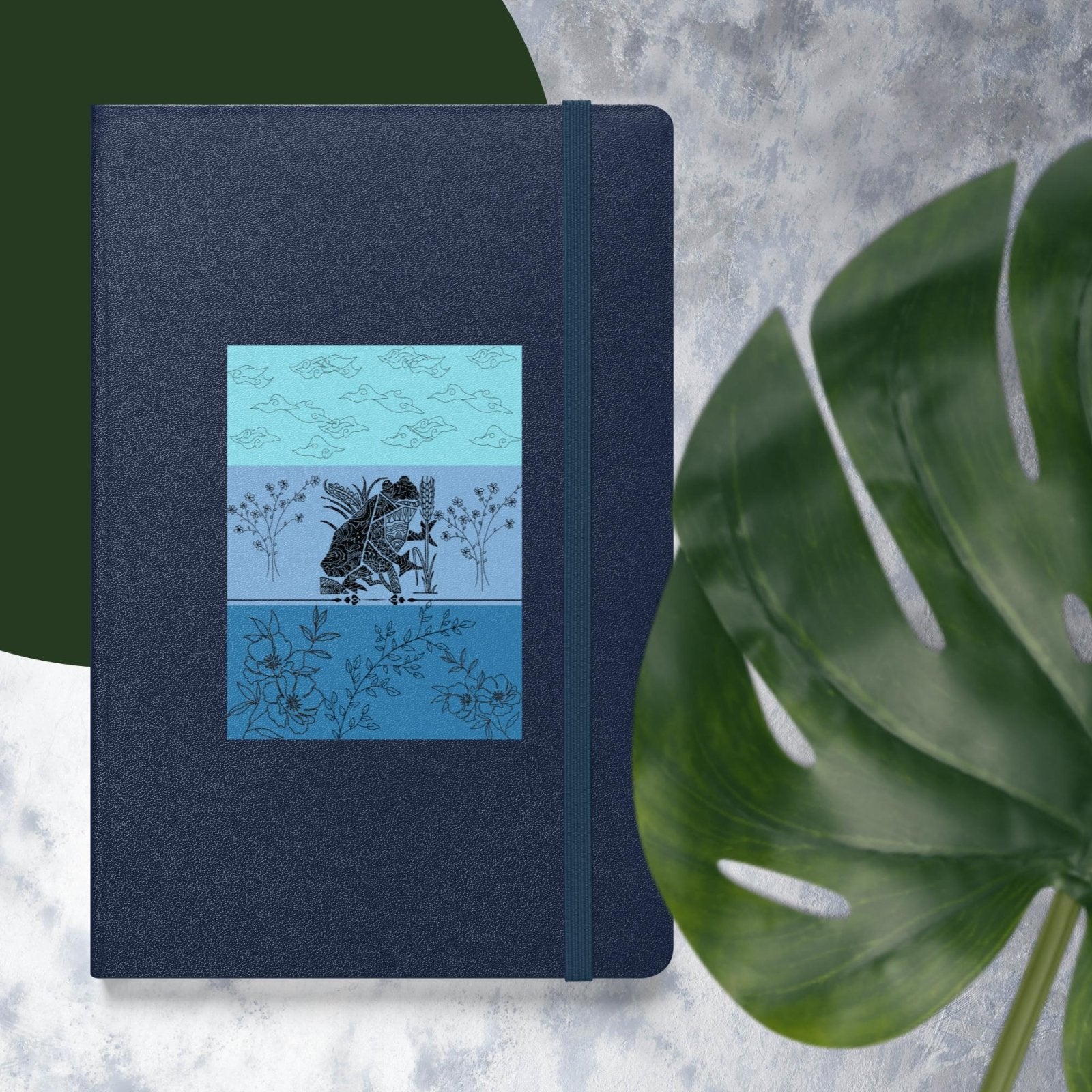 Wheat Frog Hardcover bound notebook - Death World LLC - Navy