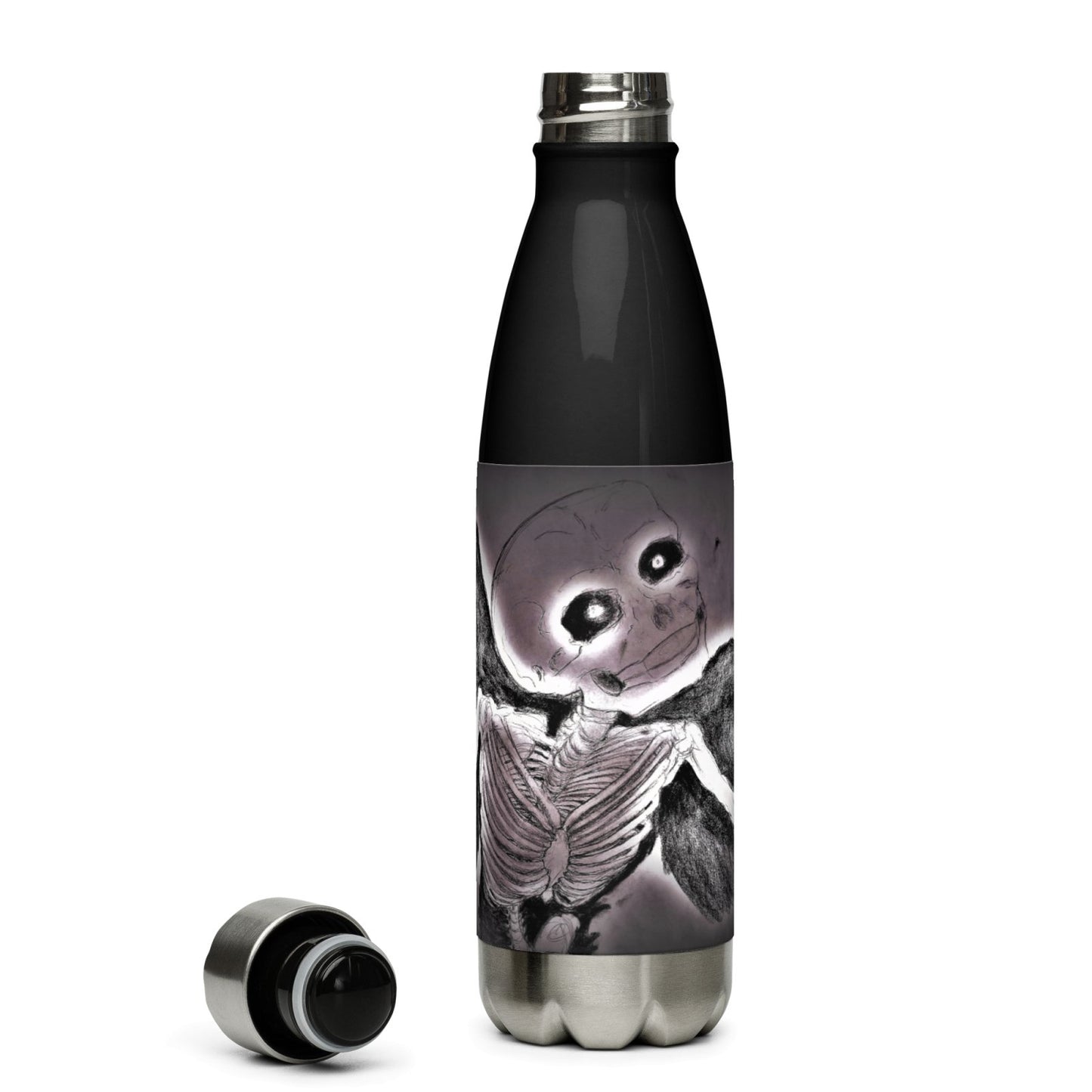 Angel of Death Stainless Steel Water Bottle - Death World LLC - Black