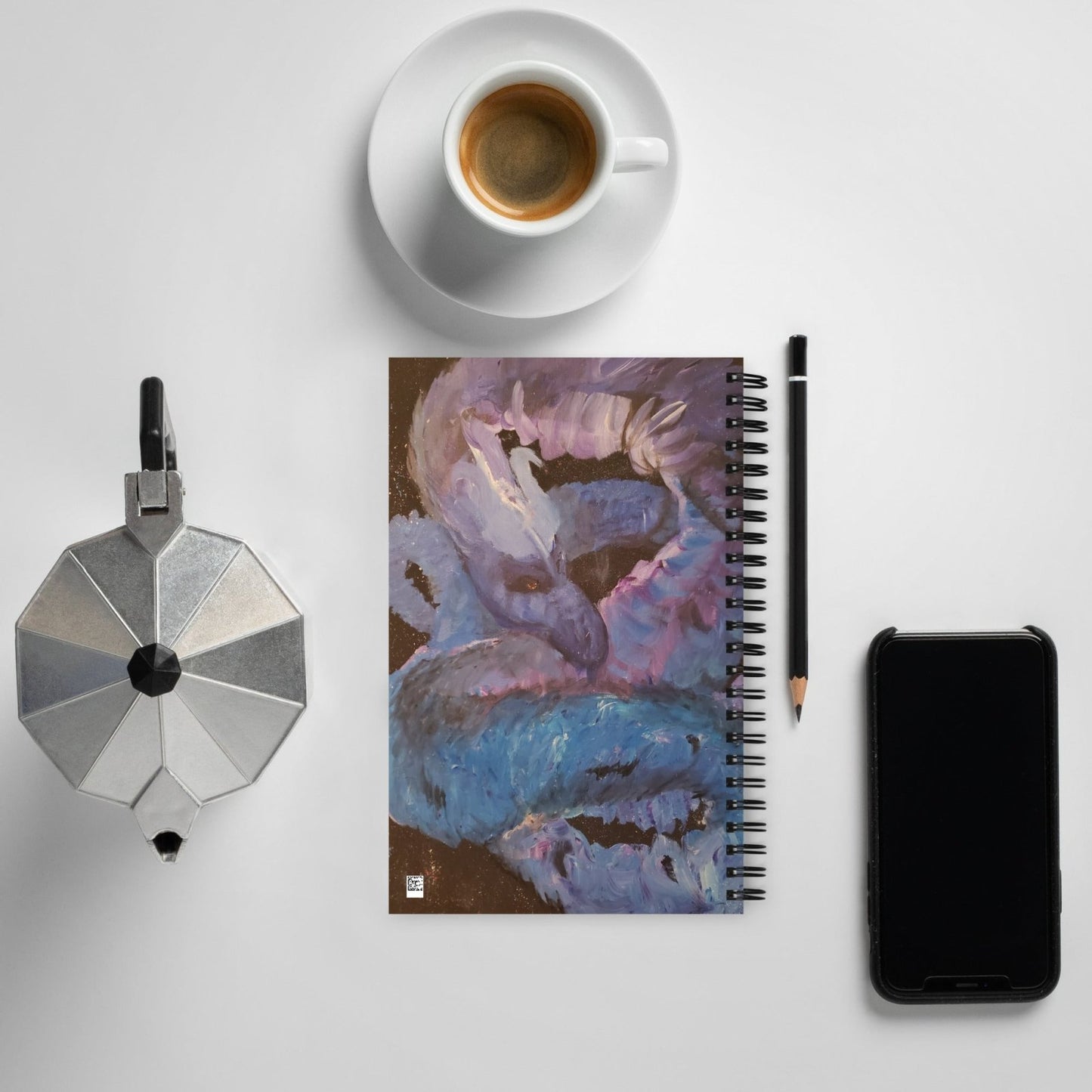 Cosmic Dragon Spiral Dotted Notebook - Death World LLC -