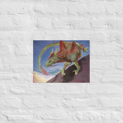 Dragon at the Beach Poster - Death World LLC - 12″×16″