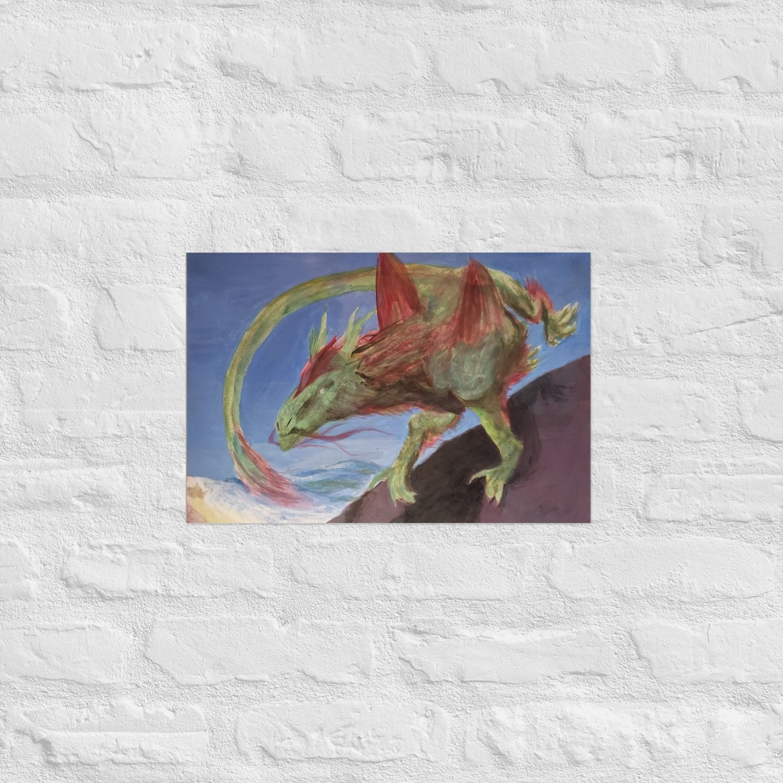 Dragon at the Beach Poster - Death World LLC - 12″×18″