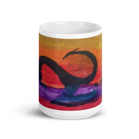 Dragon by the Lake Glossy Mug - Death World LLC - 11oz