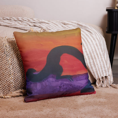 Premium Dragon on the Lakeside Pillow - Death World LLC - 20″×12″